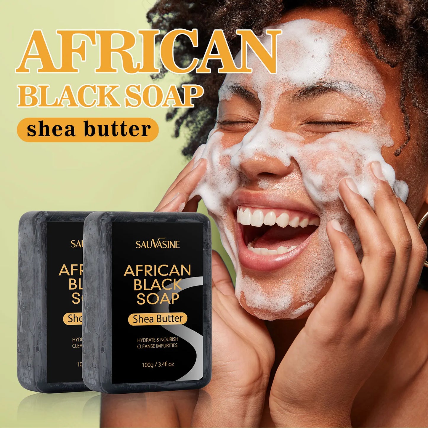 SauVasine Black Soap-Shea Butter 100g